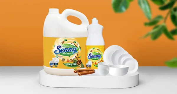 Senny dishwashing liquid, Senny cinnamon scent laundry detergent, Senny cinnamon scent