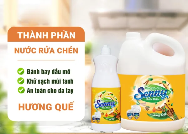 Nước rửa chén Senny hương quế - Sạch bong, sáng bóng | An vui đón Tết