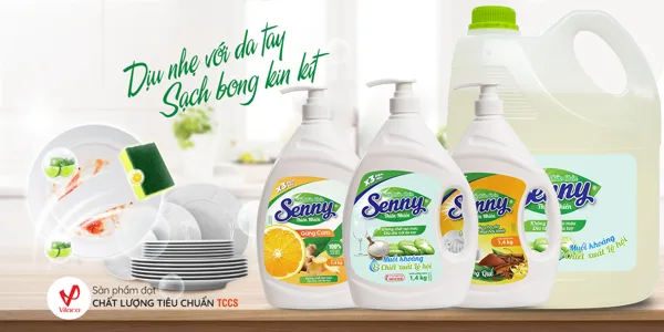 RA MẮT DÁNG CHAI NƯỚC RỬA CHÉN SENNY 1.4KG MỚI – TIỆN LỢI HƠN, SẠCH THƠM HƠN