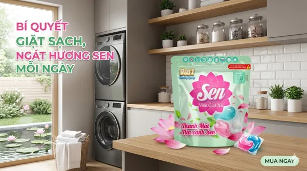 Viên Giặt Xả Sen – Thanh Mát Tựa Cánh Sen, Giải Pháp Giặt Giũ Tinh Tế