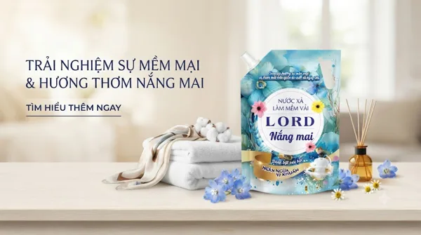 Nước Xả Làm Mềm Vải Lord Nắng Mai Đậm Đặc | Thơm Lâu, Mềm Vải, Tiết Kiệm