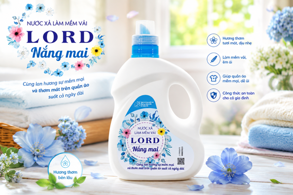Nước Xả Làm Mềm Vải LORD Hương Nắng Mai: Bí Quyết Lưu Hương Tươi Mát Suốt Cả Ngày