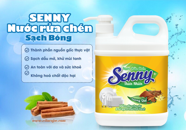 Senny cinnamon-flavored dishwashing liquid in can form is SUPER CLEAN & SAFE, cost-effective