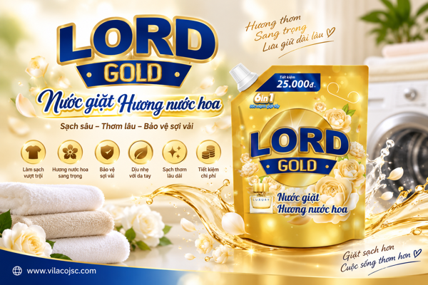 Nước Giặt Lord Gold Hương Nước Hoa – Sạch Sâu, Thơm Sang, Lưu Hương Dài Lâu