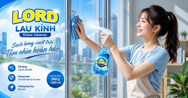 Trải nghiệm Nước Lau Kính Lord – Sạch bóng vượt trội, khử mùi tanh, chống bám bụi