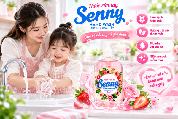 Nước Rửa Tay Senny Hương Trái Cây – Làm Sạch Đôi Tay, Thơm Mát Mỗi Ngày