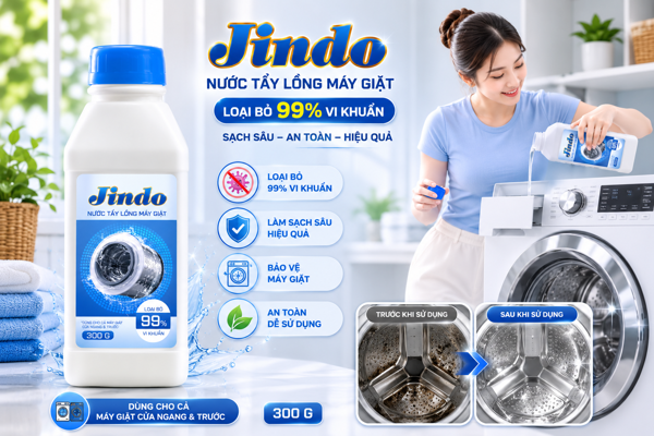 Nước Tẩy Lồng Máy Giặt Jindo 300G – Giải Pháp Vệ Sinh Lồng Máy Giặt Hiệu Quả