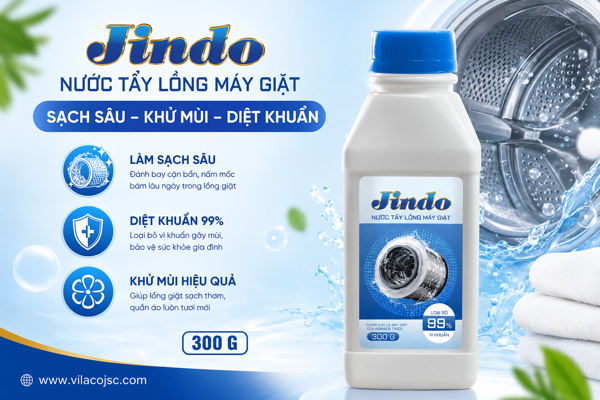 Nước Tẩy Lồng Máy Giặt Jindo 300g – Làm Sạch Sâu, Khử Mùi, Diệt Khuẩn 99%
