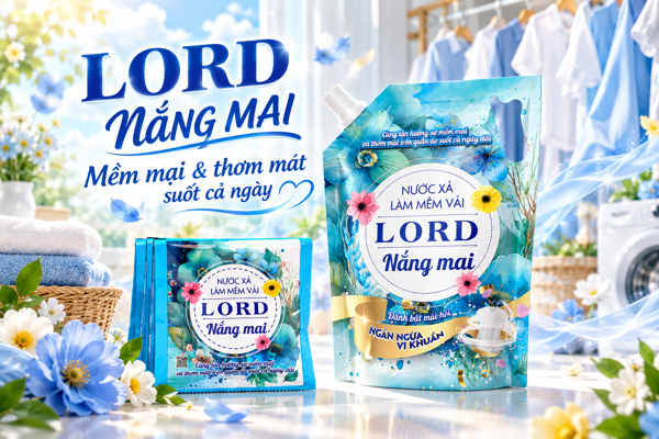 Nước Xả Làm Mềm Vải LORD Nắng Mai – Mềm Mại, Thơm Mát Trên Quần Áo Suốt Cả Ngày