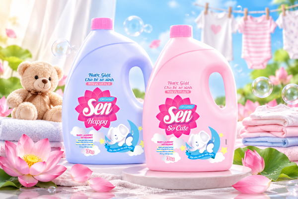 Nước Giặt Sen Happy Và Sen So Cute 3kg – Đồng Hành Cùng Mẹ Trong Việc Giặt Giũ