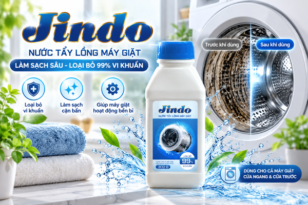 Nước Tẩy Lồng Máy Giặt Jindo 300g – Bí Quyết Vệ Sinh Máy Giặt Sạch Sẽ Tại Nhà