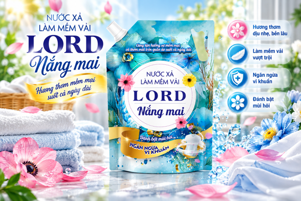 Nước Xả Vải LORD Nắng Mai – Thơm Mát, Mềm Mại, Lưu Hương Suốt Ngày Dài