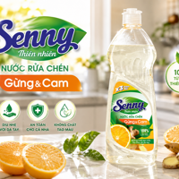 Review Nước Rửa Chén Senny Gừng & Cam Đậm Đặc X3: Sạch Dầu Mỡ, An Toàn Cho Da Tay