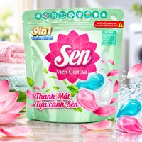 Viên Giặt Xả Sen 9in1 – Giặt Giũ Tiện Lợi, Thanh Mát Tựa Cánh Sen
