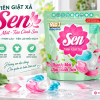 Viên Giặt Xả Sen 9in1 – Thanh Mát Tựa Cánh Sen, Giặt Sạch Thơm Lâu