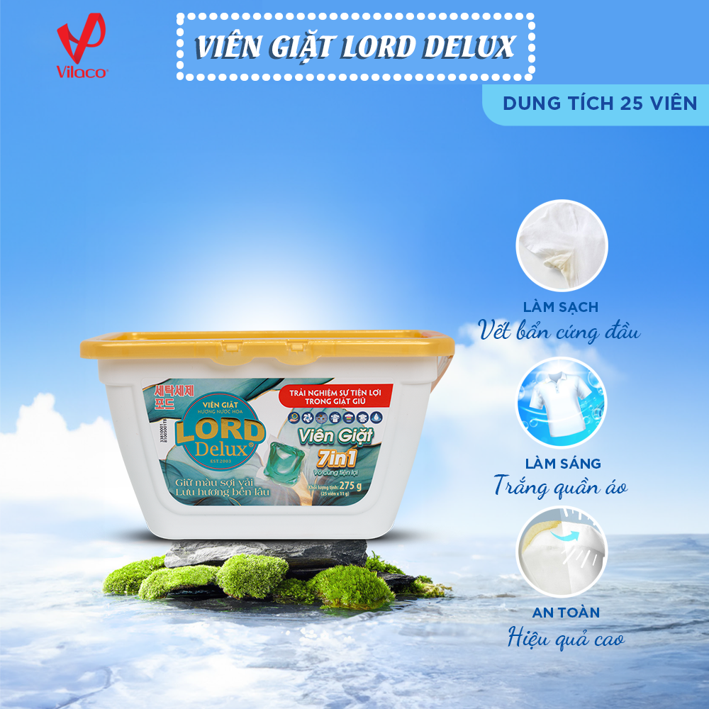 Viên giặt xả Lord Delux 