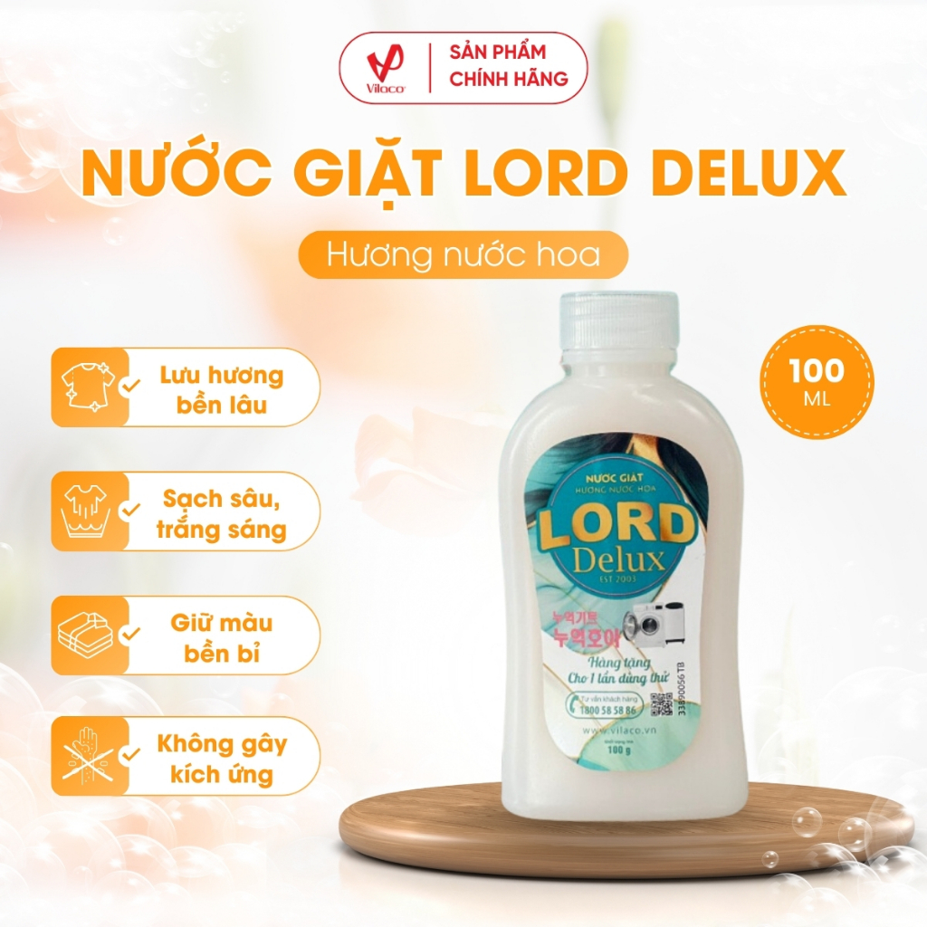 Nước Giặt Xả Vải Lord Delux Hương Nước Hoa Pháp 100ml