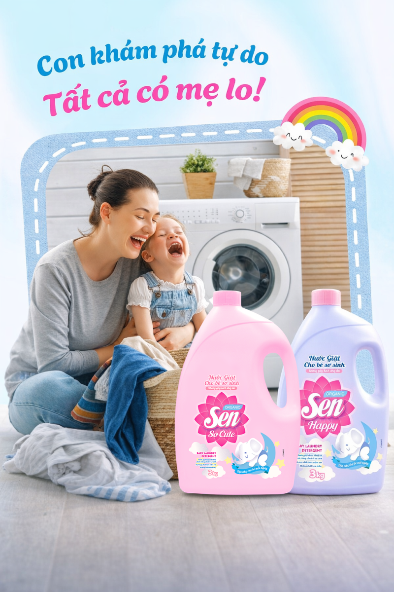 Nước giặt cho bé Sen