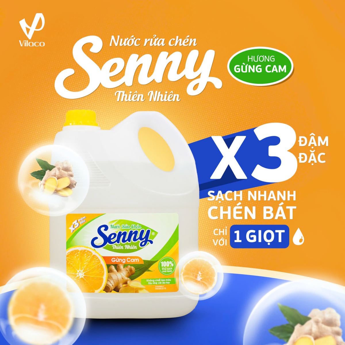 nước rửa chén Senny Gừng Cam