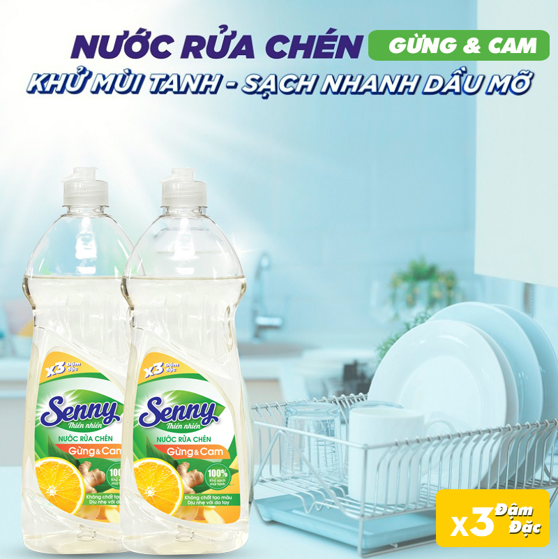 Nước rửa chén gừng & cam