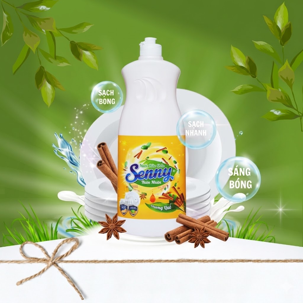 Nước Rửa Chén Senny Hương Quế
