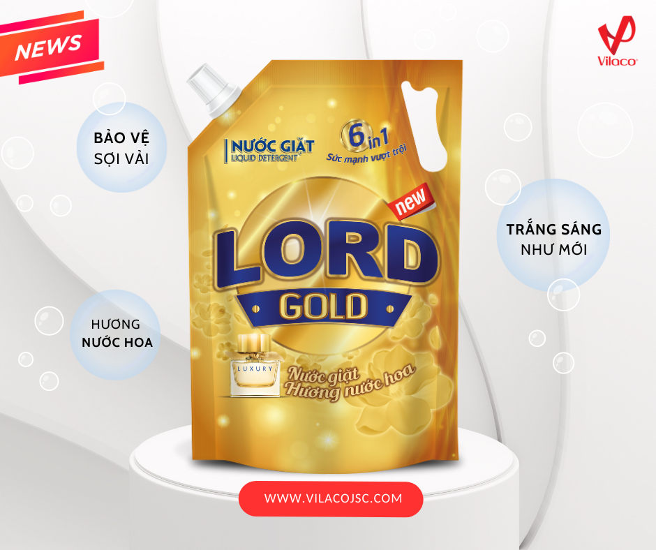 Nước giặt Lord Gold hương nước hoa sang trọng dạng túi