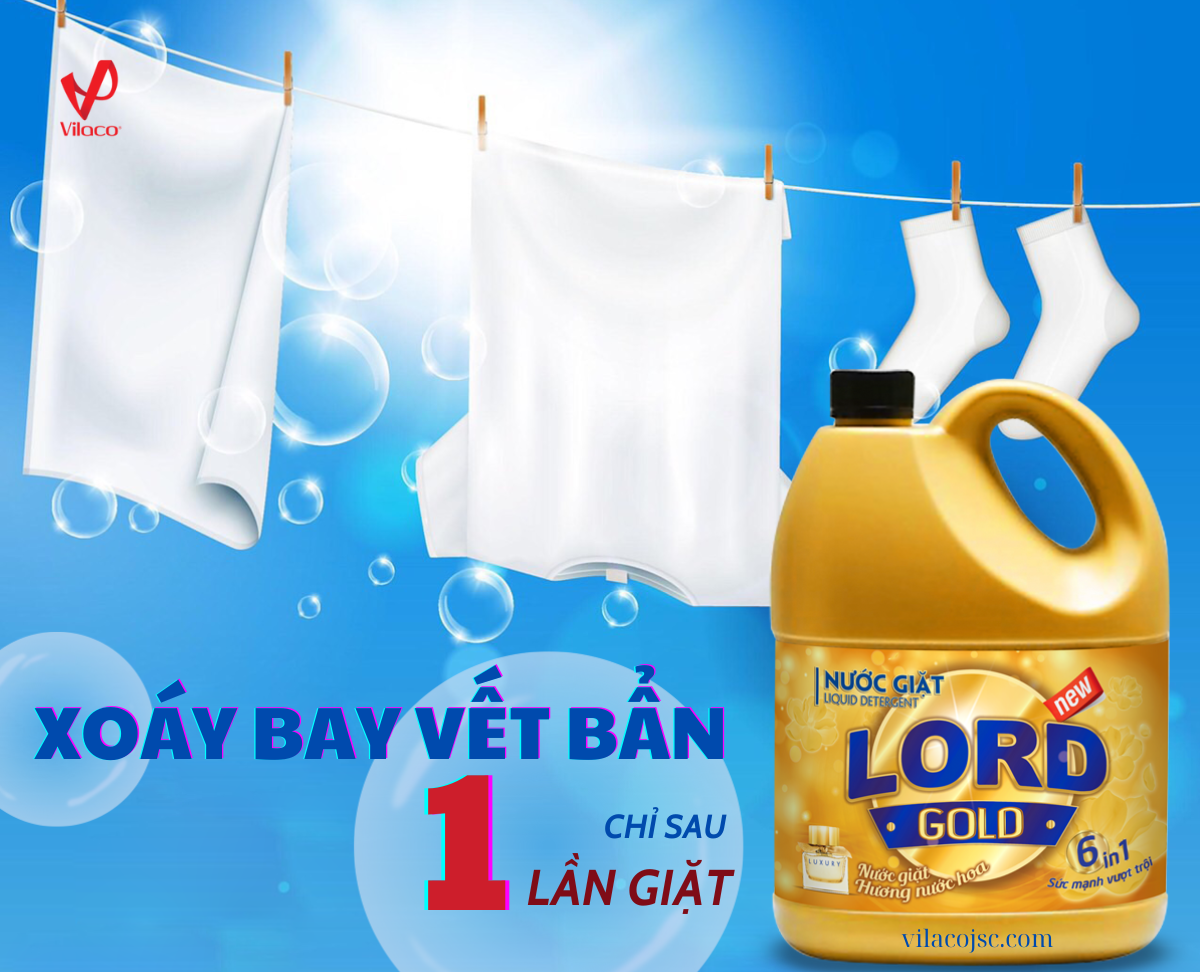 Nước giặt Lord Gold hương nước hoa - Sạch an toàn thơm mềm mại