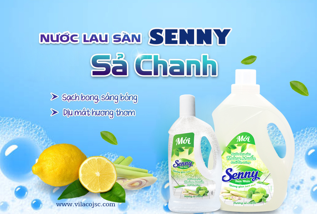 Không gian tươi mát, ngăn côn trùng hiệu quả với nước lau sàn Senny sả chanh