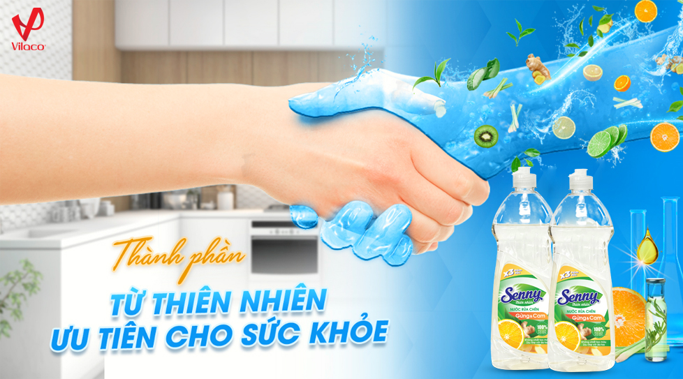 Nhà sạch thì mát - Bát sạch vì có nước rửa chén Senny hương gừng cam