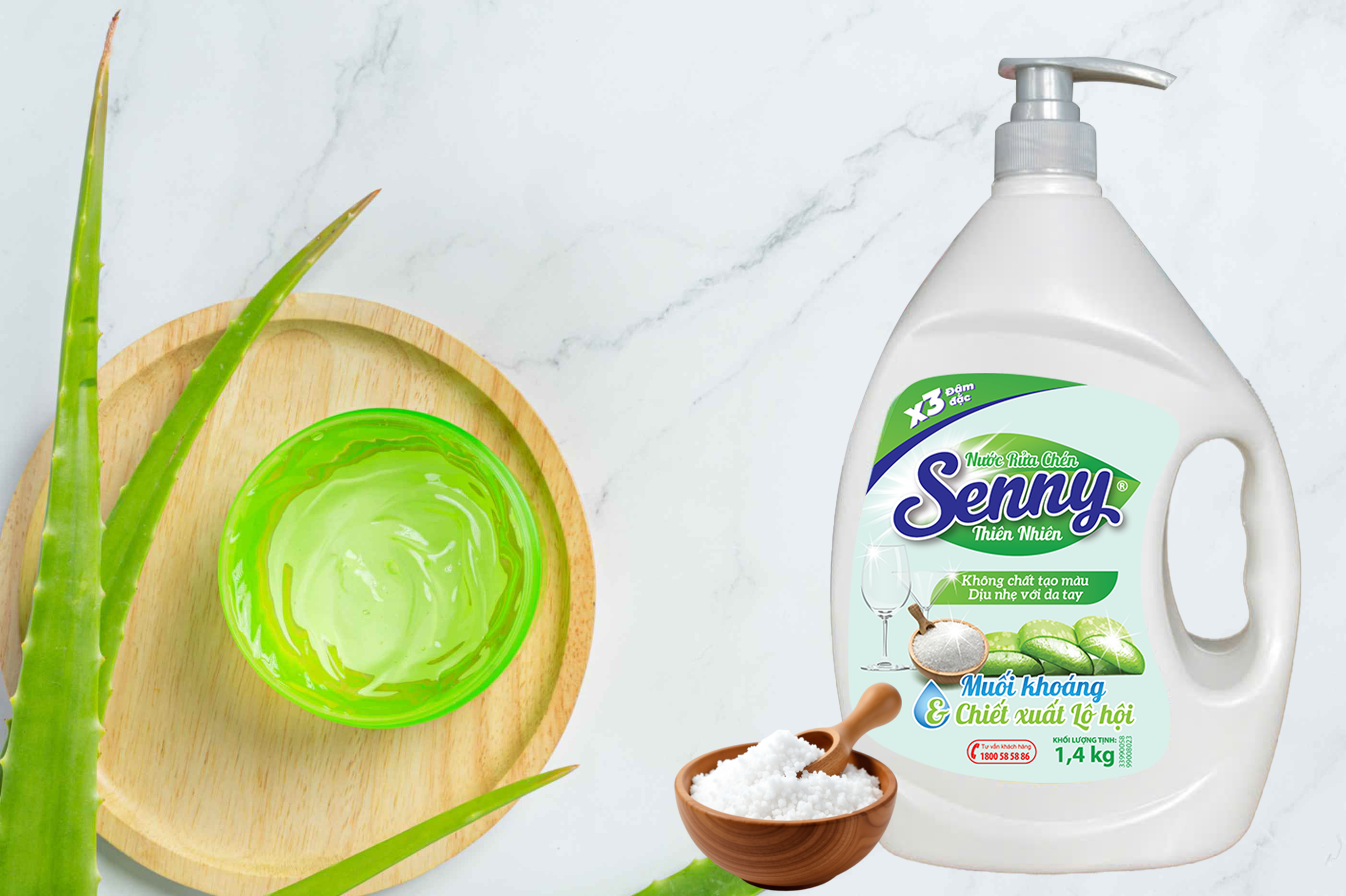 Senny Lô Hội 1.4kg – Tinh Chất Lô Hội Dịu Nhẹ, Hương Thơm Tươi Mát