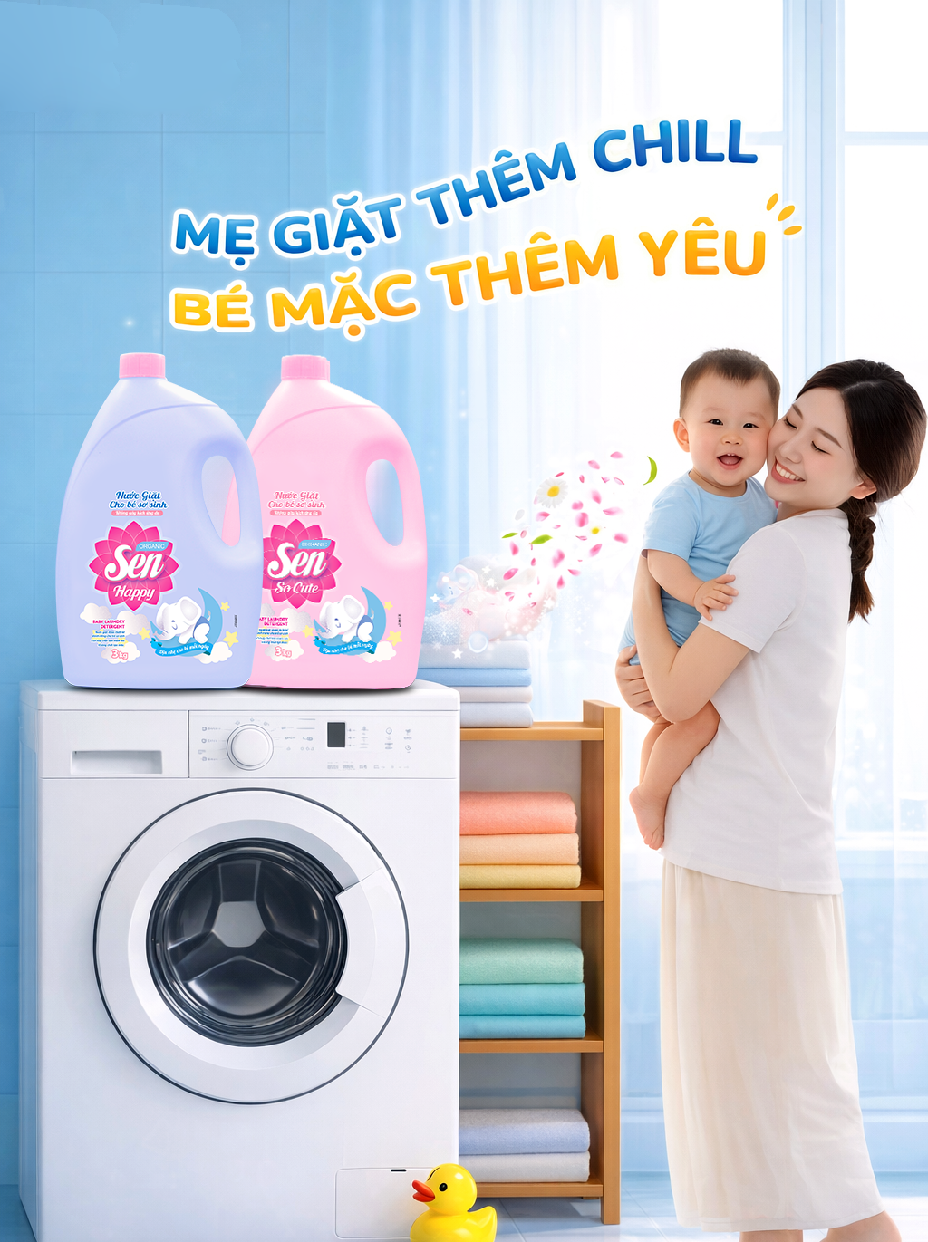 Ra Mắt: Bộ Đôi Nước Giặt Cho Bé Sơ Sinh Sen SoCute & Sen Happy Organic An Toàn Từ Thiên Nhiên 