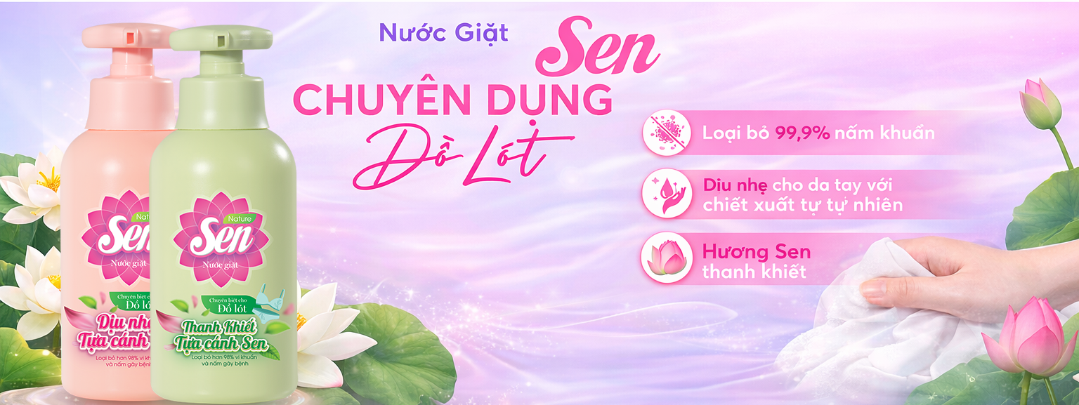 NƯỚC GIẶT ĐỒ LÓT SEN – AN TOÀN, DỊU NHẸ CHO VÙNG DA NHẠY CẢM