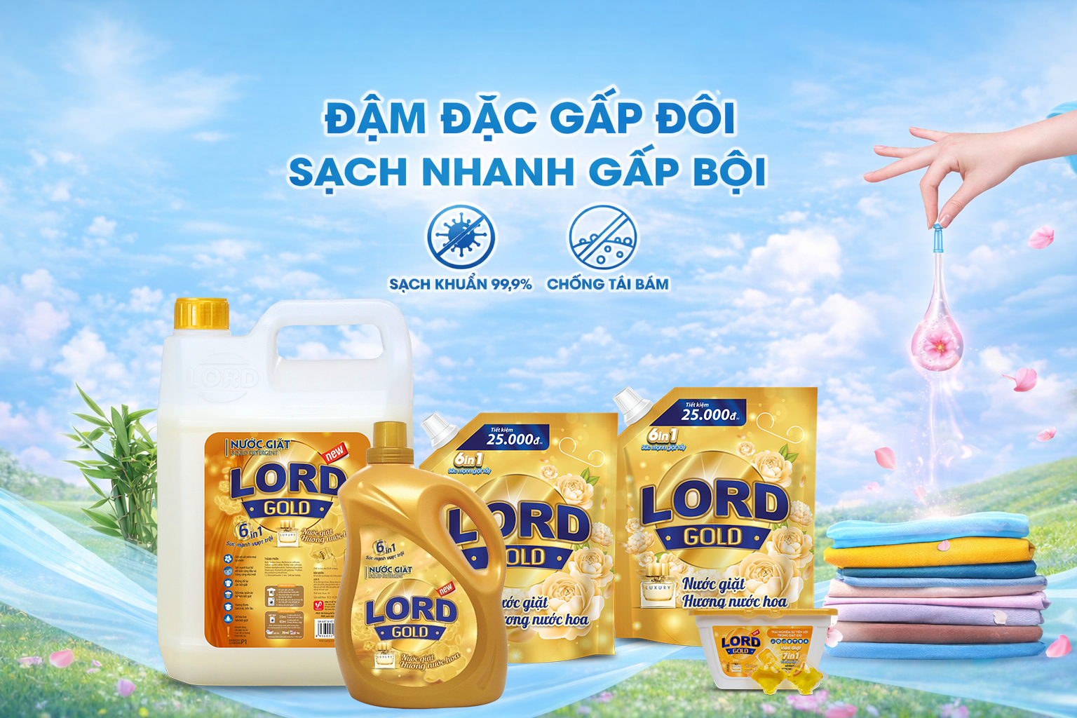 Lord Gold Đậm Đặc – Bí Quyết Cho Quần Áo Sạch Sâu, Thơm Lâu Chuẩn Phong Cách Thượng Lưu