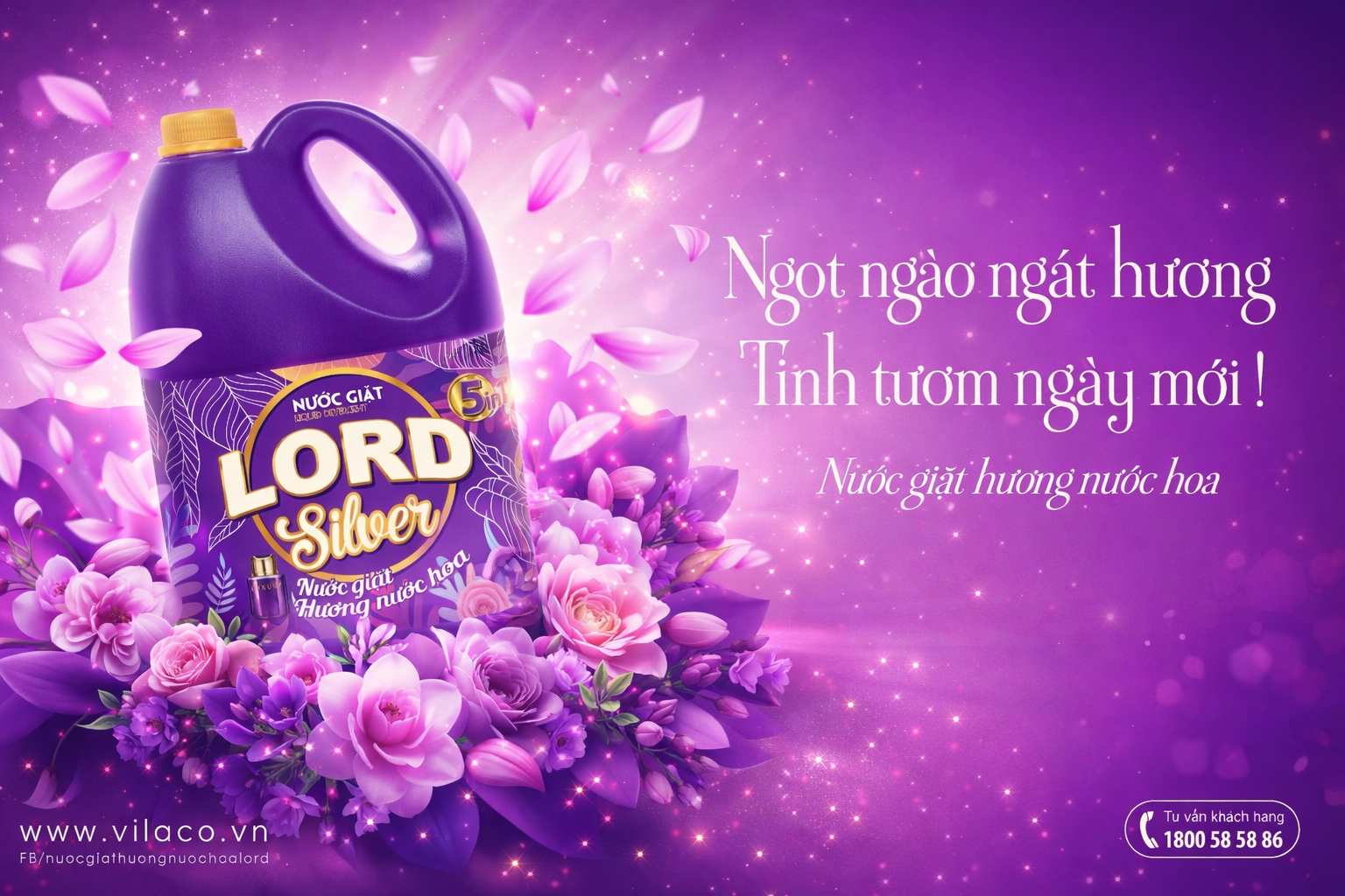 Lord Silver Hương Nước Hoa – Giải Pháp Giặt Giũ Thơm Lâu, Sạch Sâu, Dịu Nhẹ Cho Cả Gia Đình