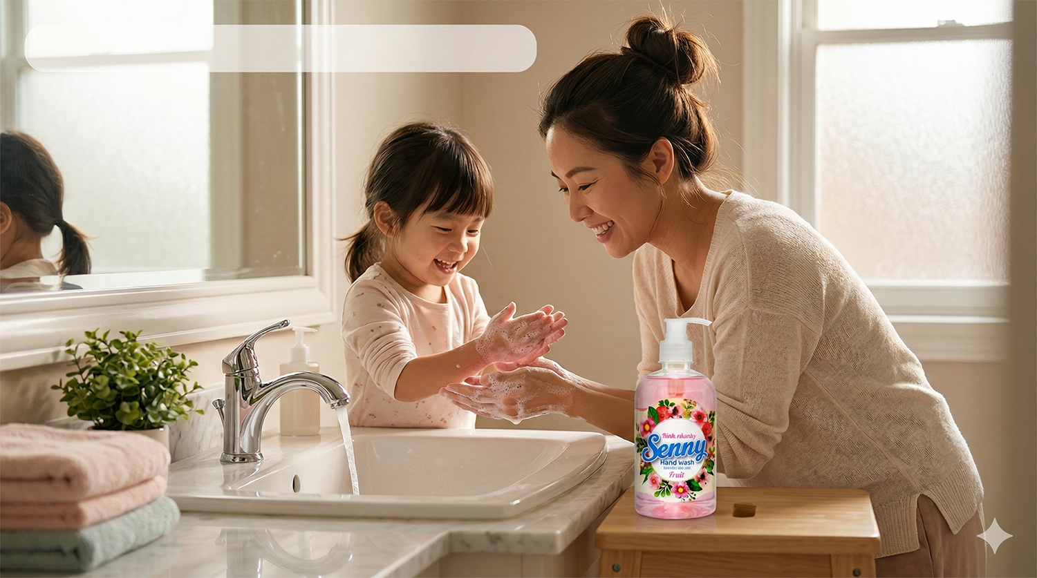 Nước Rửa Tay Senny Hương Trái Cây – Giải Pháp Làm Sạch Dịu Nhẹ, Thơm Mát Cho Cả Gia Đình