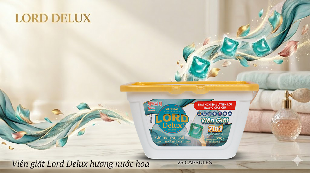 Viên Giặt Lord Delux Hương Nước Hoa: Giải Pháp Giặt Giũ Thông Minh, Lưu Hương Đẳng Cấp