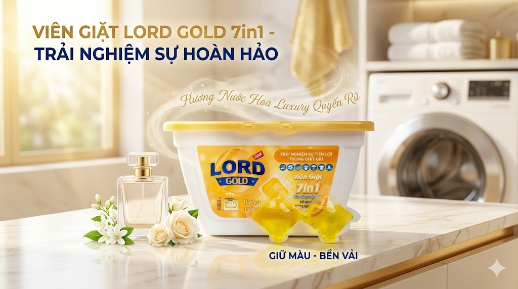 Viên Giặt Lord Gold Hương Nước Hoa – Bí Quyết Giữ Quần Áo Sạch Thơm Chuẩn Phong Cách Hiện Đại