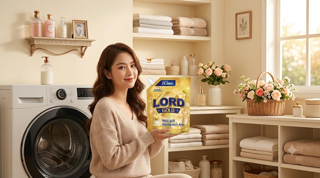Quần Áo Sạch Thơm, Cả Nhà Yêu Thích Với Nước Giặt Lord Gold Hương Nước Hoa