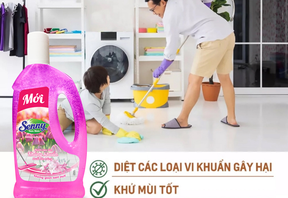 Nước lau sàn Senny hương hoa lily - Sạch sáng bóng, hương thơm mát