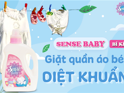 Mẹ chăm áo quần thơm mềm, Bé thích mê | Nước giặt xả Sense Baby