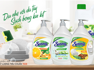 RA MẮT DÁNG CHAI NƯỚC RỬA CHÉN SENNY 1.4KG MỚI – TIỆN LỢI HƠN, SẠCH THƠM HƠN