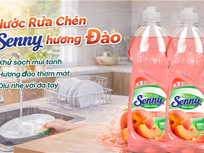 Nước Rửa Chén Senny Thanh Đào – Sạch Sáng Tự Nhiên, Hương Đào Ngọt Dịu
