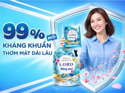 Nước Xả Làm Mềm Vải LORD Nắng Mai – Dịu Êm Sợi Vải, Lưu Hương Dài Lâu