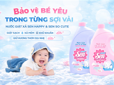 Nước Giặt Cho Bé Sơ Sinh Sen – Dịu Nhẹ Cho Da Bé, An Tâm Cho Mẹ