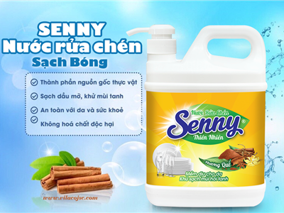 Nước rửa chén Senny hương quế dạng can SIÊU SẠCH & AN TOÀN, tối ưu chi phí