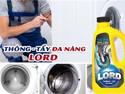 Thông tẩy  đa năng Lord đánh tan mọi mảng bám trong lồng máy giặt - Sạch 99%