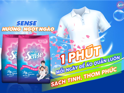 Áo quần trắng sạch, lưu giữ hương thơm bền lâu vì đã có bột giặt Sense