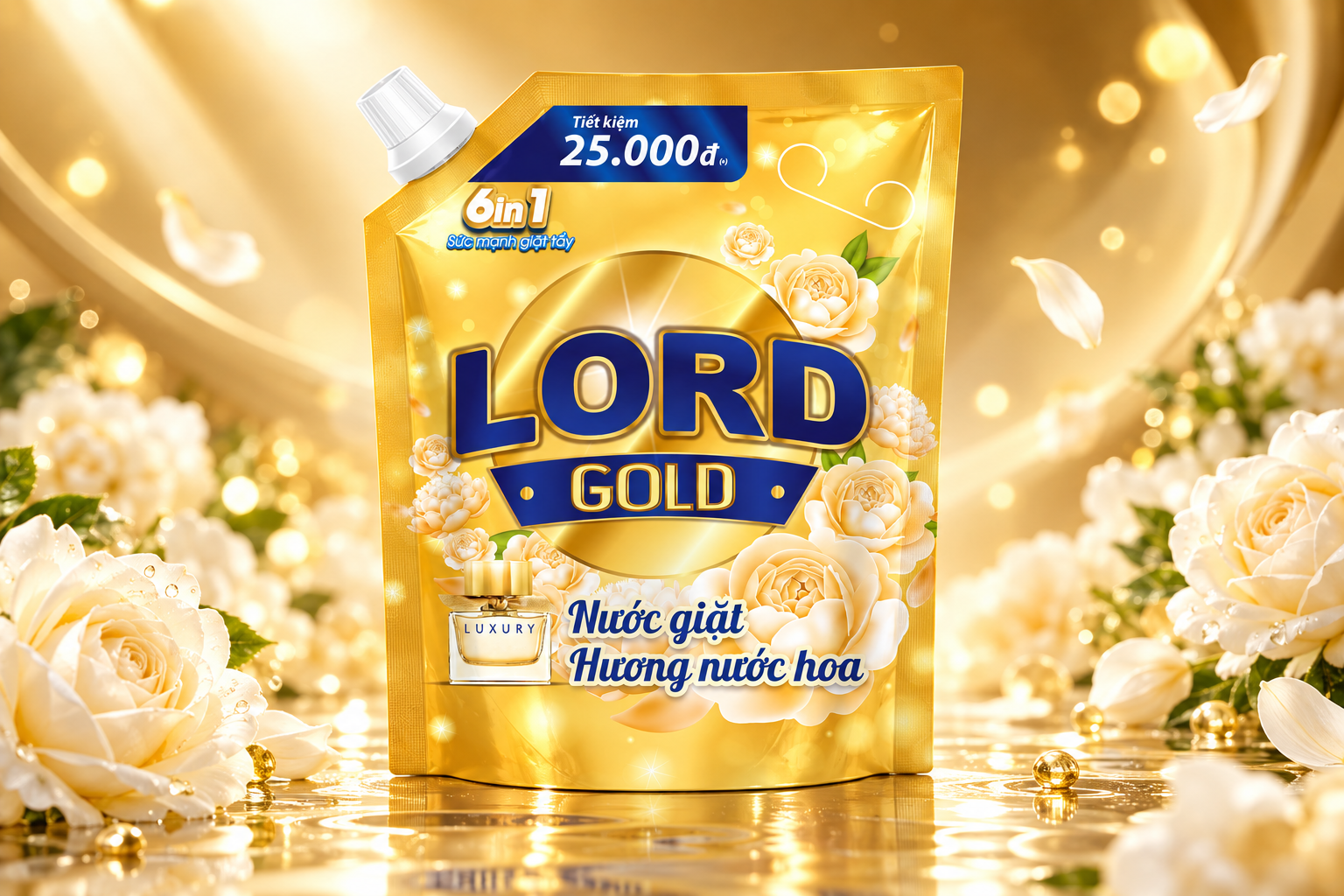 Nước Giặt LORD GOLD Hương Nước Hoa – Sạch Thơm Từng Sợi Vải, Nâng Tầm Chăm Sóc Quần Áo