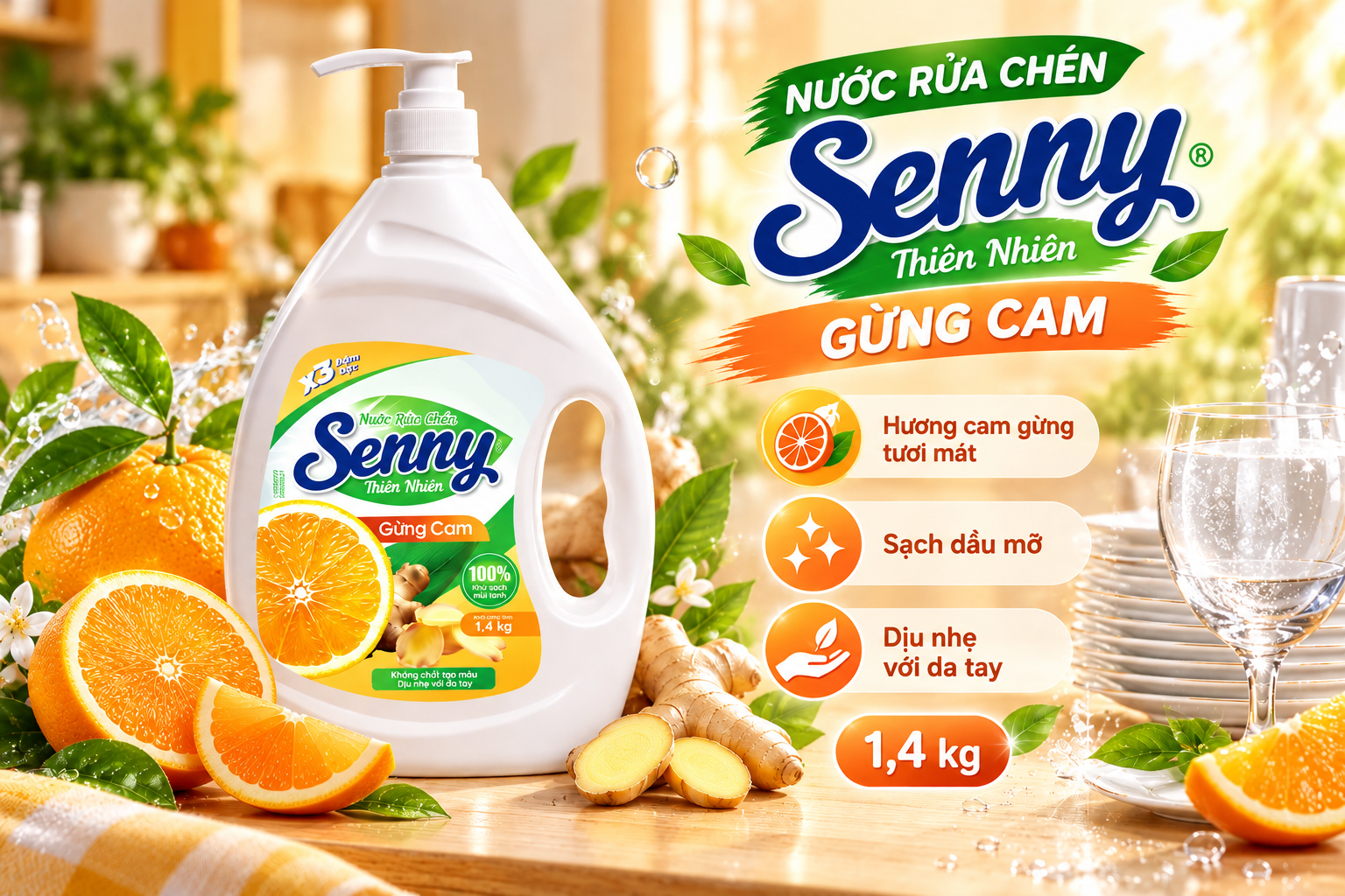 Chị Em Nội Trợ Ưa Chuộng Nước Rửa Chén Senny Gừng Cam Vì Lý Do Gì?